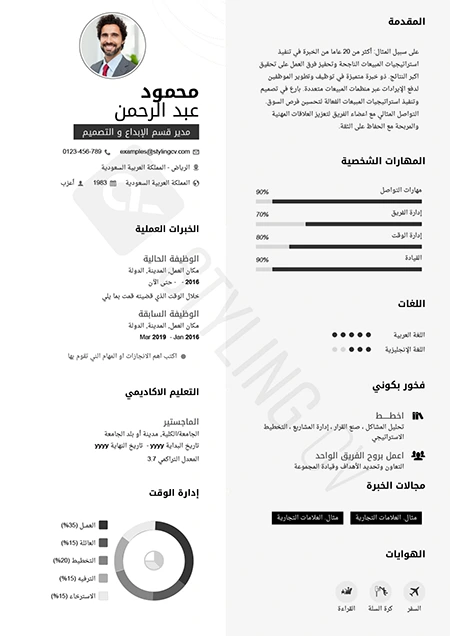 نماذج سيرة ذاتية احترافية
