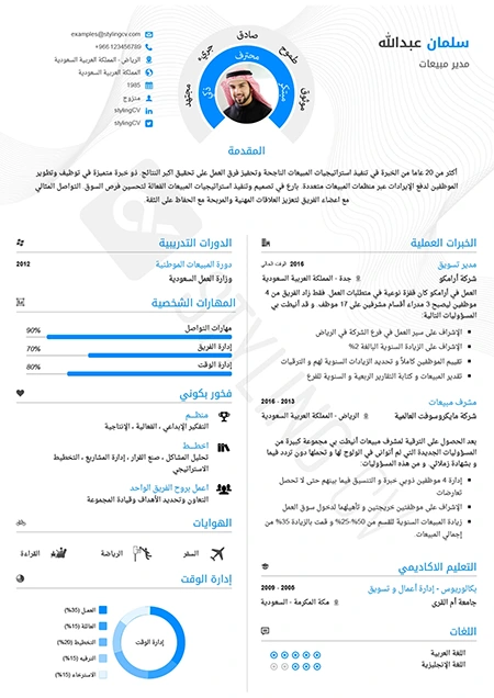 نموذج السيرة الذاتية الاحترافي